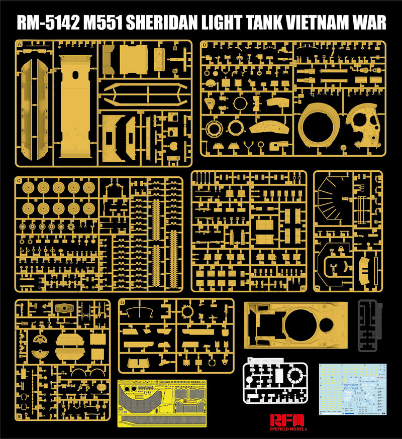 Rye Field Model 5142 1/35 M551 Sheridan Light Tank "Vietnam War"