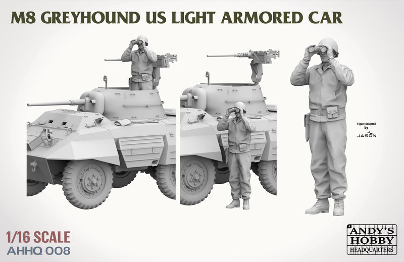 ***PREORDER - NOT IN STOCK Andy's Hobby Headquarters AHHQ008  1/16  M8 Greyhound US light Armored Car PREORDER***