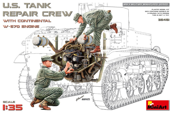 MiniArt 35461 1/35 U.S. Tank Repair Crew w/Continental W-670 Engine