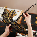 Robotime MCB02 ROKR Seahorse Barque Warship DIY Wooden 3D Puzzle