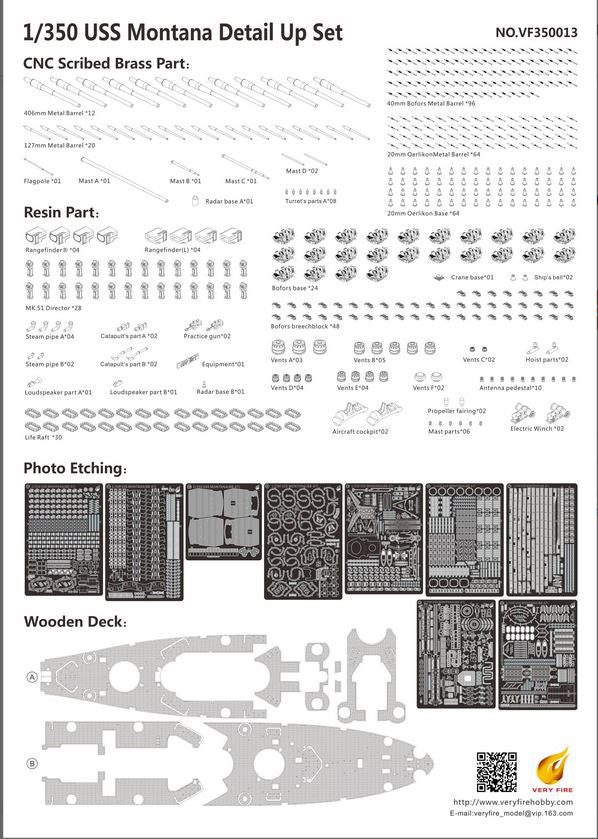 Very Fire VF350913DX 1/350 U.S. Navy Battleship USS Montana - DELUXE VERSION