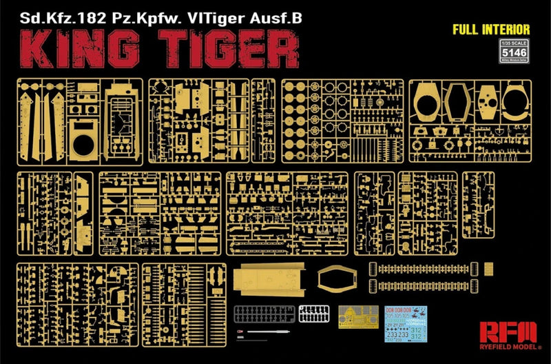 Rye Field Model 5146 1/35 Sd.Kfz.182 Pz.Kpfw. VI Tiger Ausf.B King Tiger w/ Full Interior