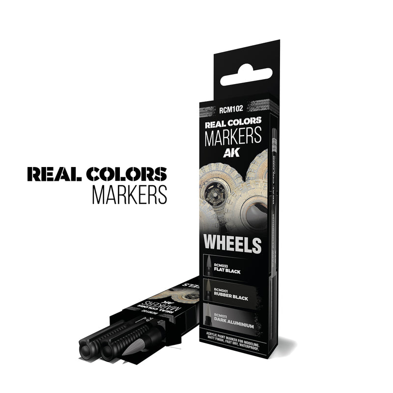 AK Interactive RCM102 Real Colors Markers - Wheels Colors Set