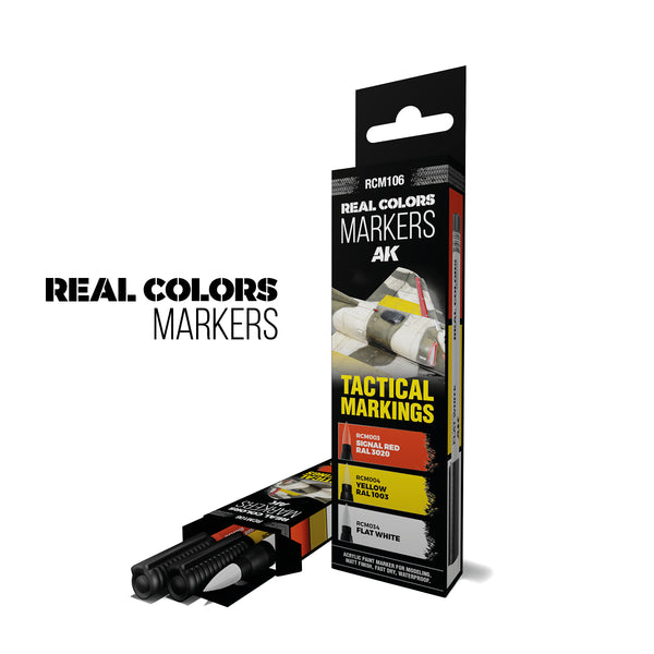 AK Interactive RCM106 Real Colors Markers - Tactical Markings Colors Set