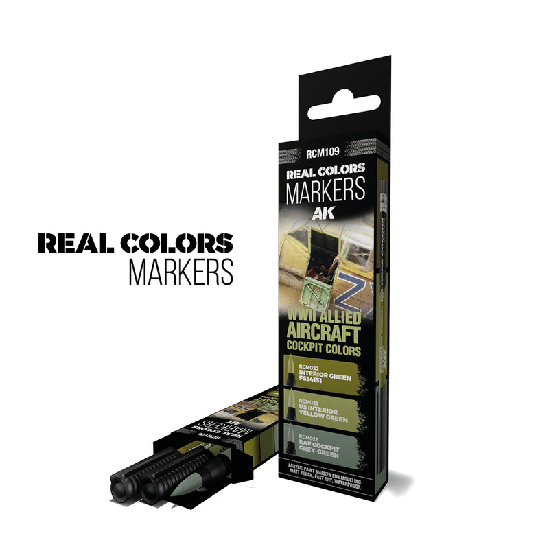 AK Interactive RCM109 Real Colors Markers - Allied Aircraft Colors Set