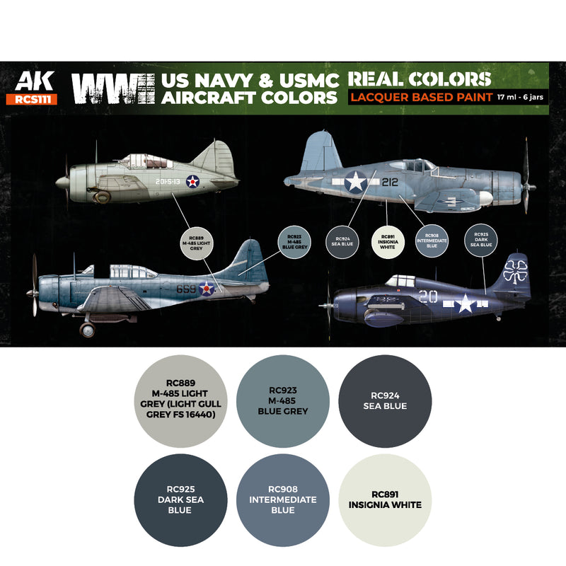 AK Interactive RCS111 Real Colors: WWII US Navy & USMC Aircraft Colors