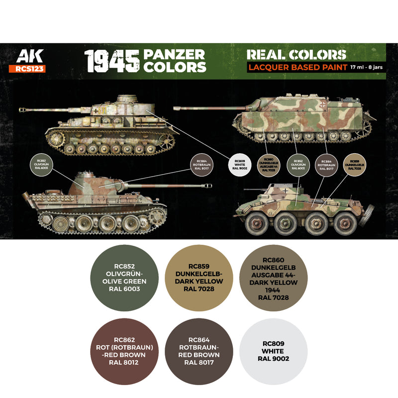 AK Interactive RCS123 Real Colors: WWII Germany 1945 Panzer Colors