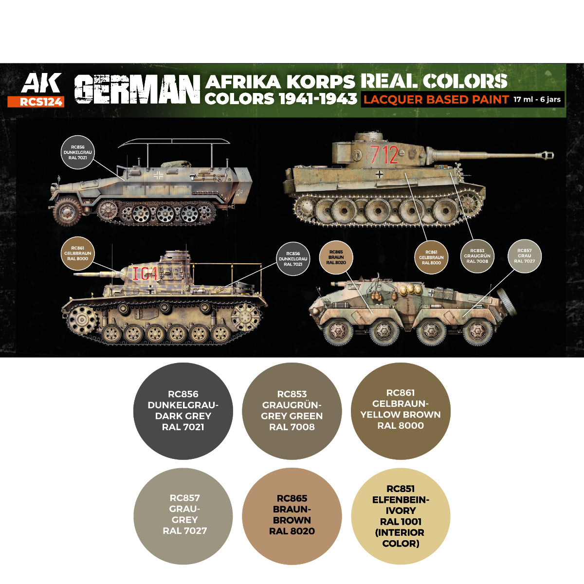 AK Interactive RCS124 Real Colors: German Afrika Korps Colors 1941-194