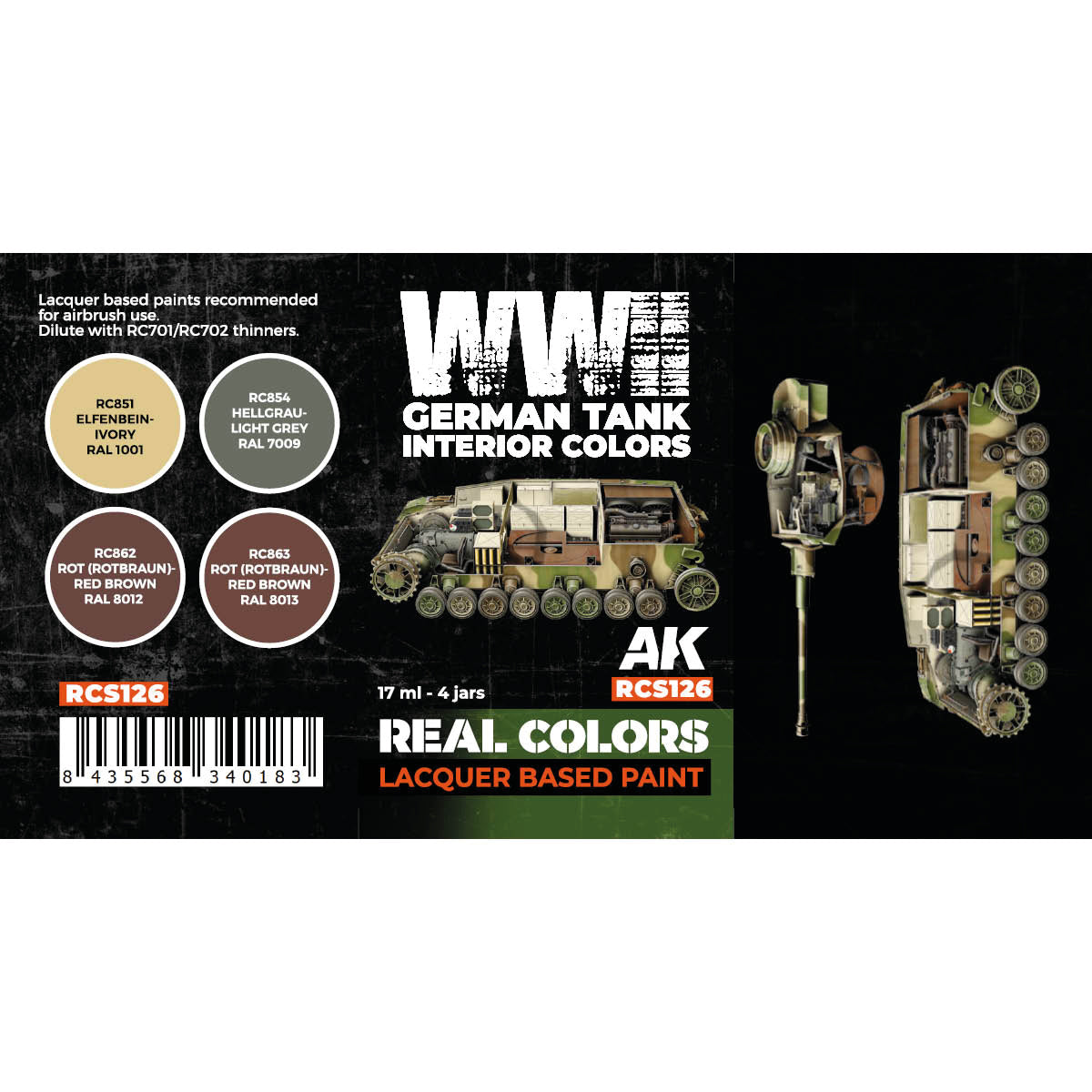 本日限定価格 旧ドイツ連邦共和国 ドイツ マルクセット AK Interactive RCS126 Real Colors: WWII German Tank Interior Colors