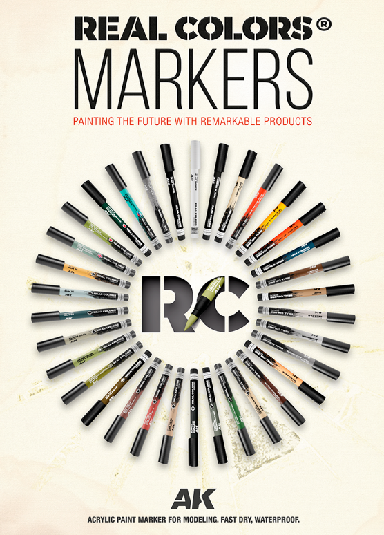 AK Interactive RCM150 Real Colors Markers - 34 piece set