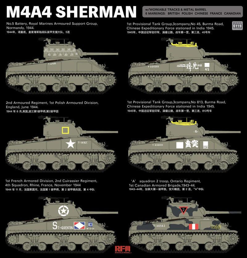 Rye Field Model 5119 1/35 M4A4 Sherman