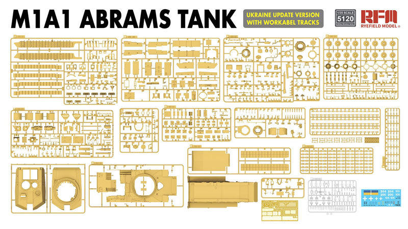 Rye Field Model 5120 M1A1 Abrams Ukraine Update Version with Workable Tracks