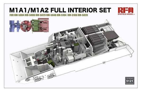 Rye Field Model 5121 M1A1 / M1A2 Abrams Full Interior Set (for RFM kit - tank not included)