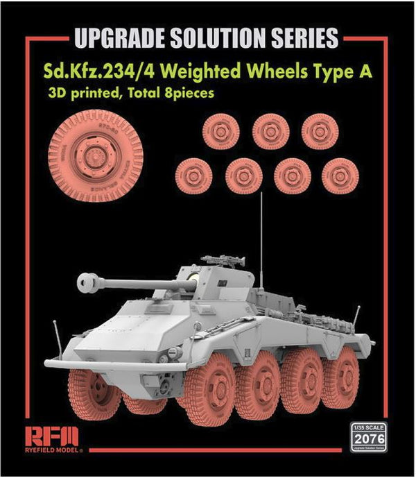 Rye Field Model 2076 1/35 Sd.Kfz.234/4 Weighted wheels Type A