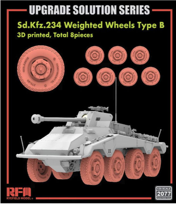 Rye Field Model 2077 1/35 Sd.Kfz.234/4 Weighted wheels Type B