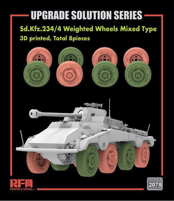 Rye Field Model 2078 1/35 Sd.Kfz.234/4 Weighted wheels Mixed Type