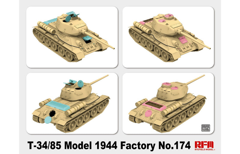 Rye Field Model 5079  1/35  T-34/85 Model 1944 Factory No.174