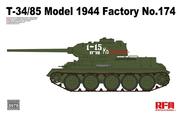Rye Field Model 5079  1/35  T-34/85 Model 1944 Factory No.174