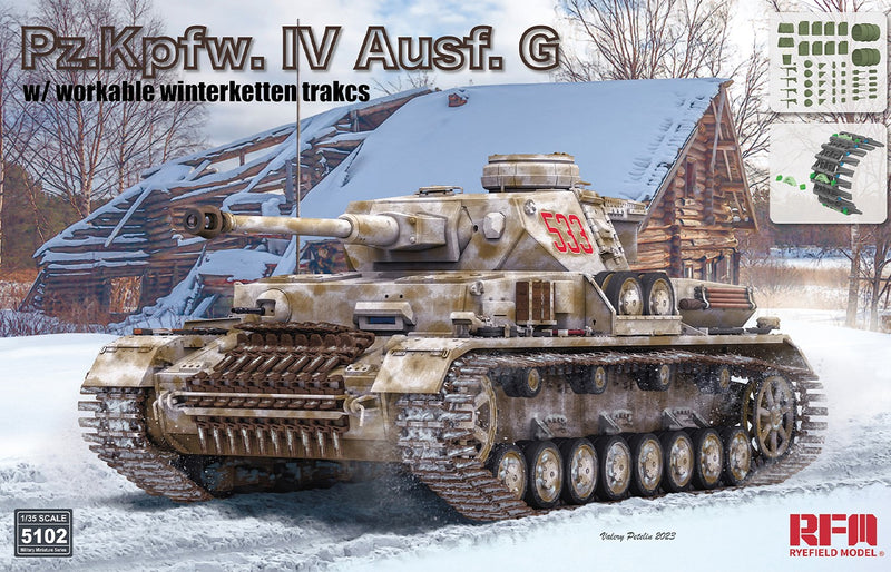 Rye Field Model 5102 1/35 Pz.Kpfw.IV Ausf.G w/Winterketten workable tracks