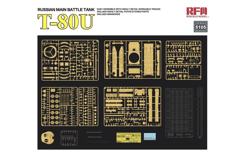 Rye Field Model 5105 1/35 Russian Main Battle Tank T-80U