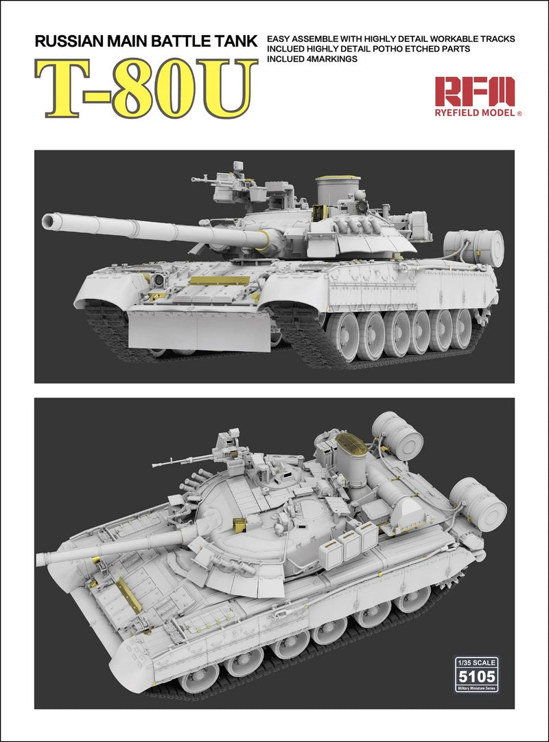 Rye Field Model 5105 1/35 Russian Main Battle Tank T-80U