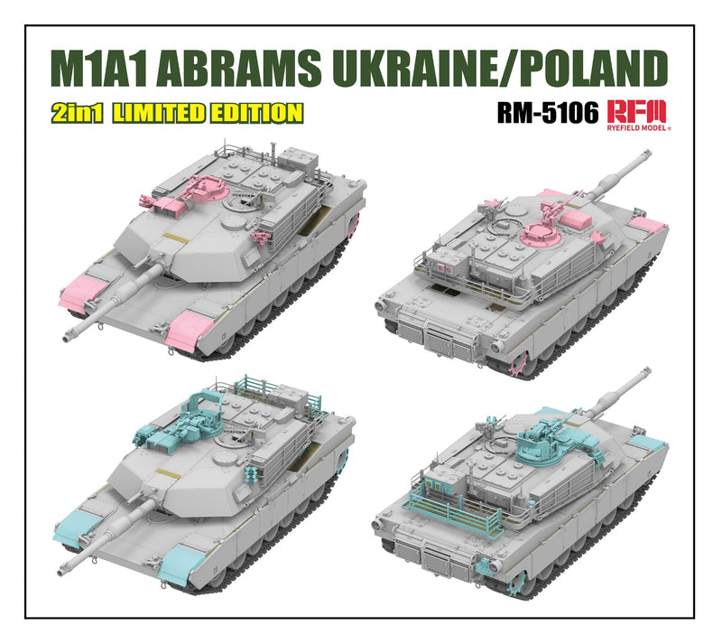 Rye Field Model 5106 1/35 M1A1 Abrams Ukraine/Poland 2 in 1 Limited Edition