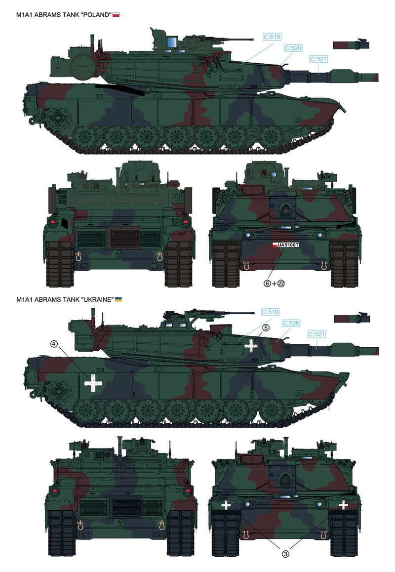 Rye Field Model 5106 1/35 M1A1 Abrams Ukraine/Poland 2 in 1 Limited Edition