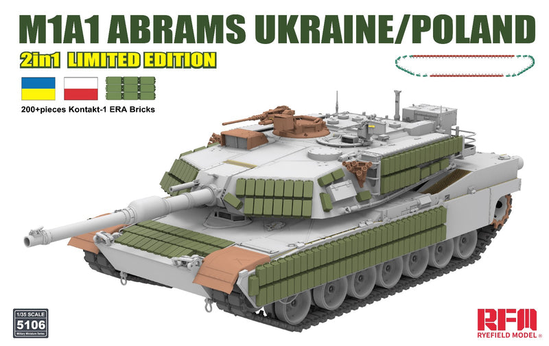 Rye Field Model 5106 1/35 M1A1 Abrams Ukraine/Poland 2 in 1 Limited Edition