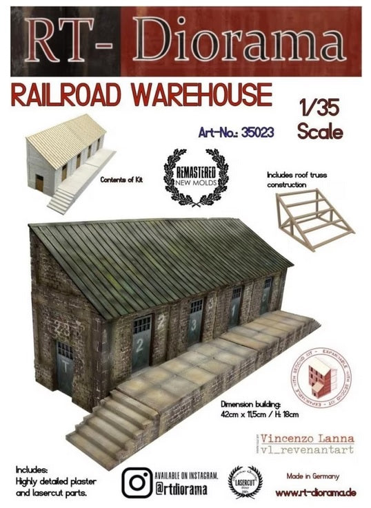 RT DIORAMA 35023 1/35 Railroad Warehouse (Upgraded Ceramic Version)