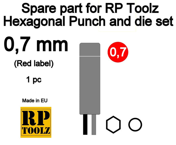 RP Toolz RP-HPD-SP07 Hexagonal Punch and die set - Replacement part 0.7mm