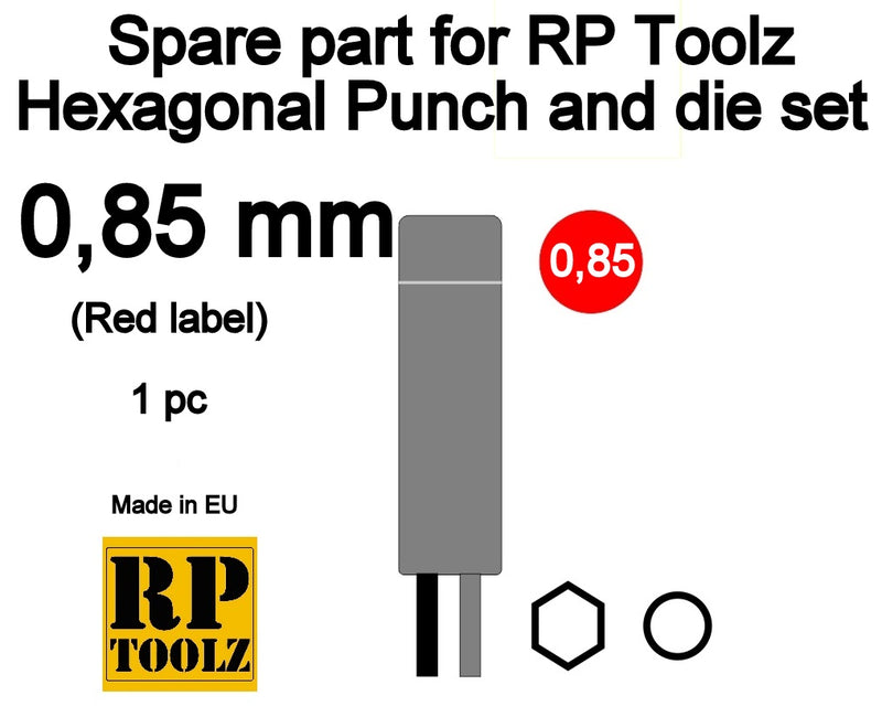 RP Toolz RP-HPD-SP085 Hexagonal Punch and die set - Replacement part 0.85mm