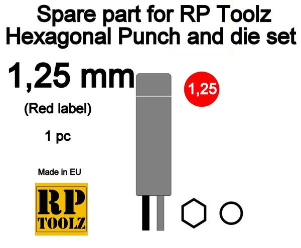 RP Toolz RP-HPD-SP125 Hexagonal Punch and die set - Replacement part 1.25mm