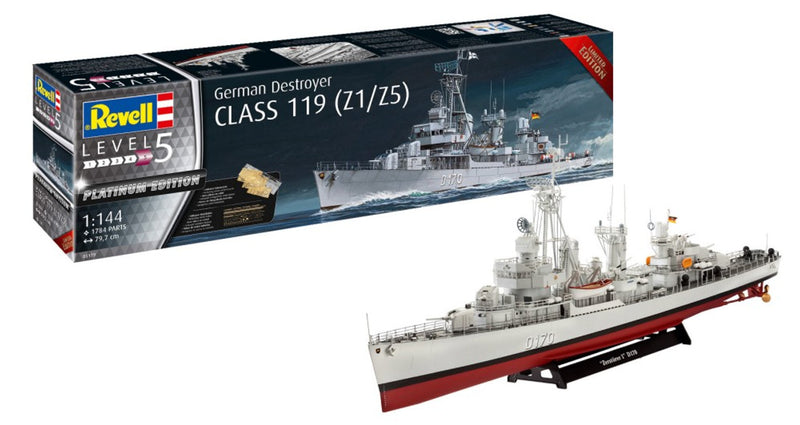 Revell 5179 1/144 German Destroyer Class 119 (Z1/Z5) Platinum Edition using metal parts