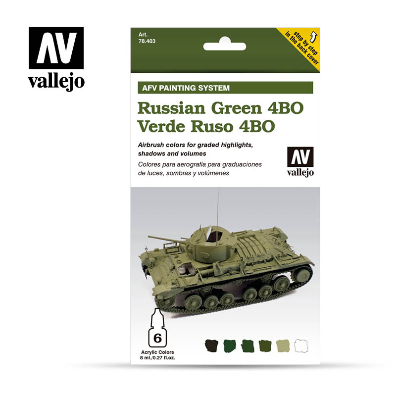 Vallejo 78.403 AFV Painting System: Russian Green 4BO
