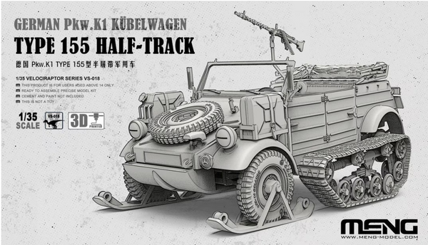 ***Pre-order Meng VS018 1/35 German Pkw.K1 Kübelwagen Type 155 Halftrack Pre-order***