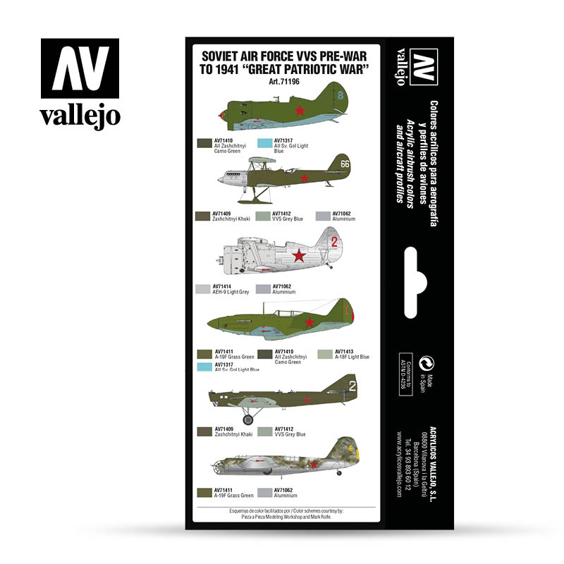 Vallejo 71.196 Air War Series: Soviet Air Force VVS pre-war to 1941 “Great Patriotic War”