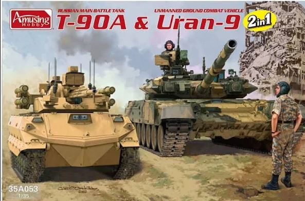 Amusing Hobby 35A053 1/35 URAN 9  and T90 A  TWO FULL KITS INSIDE