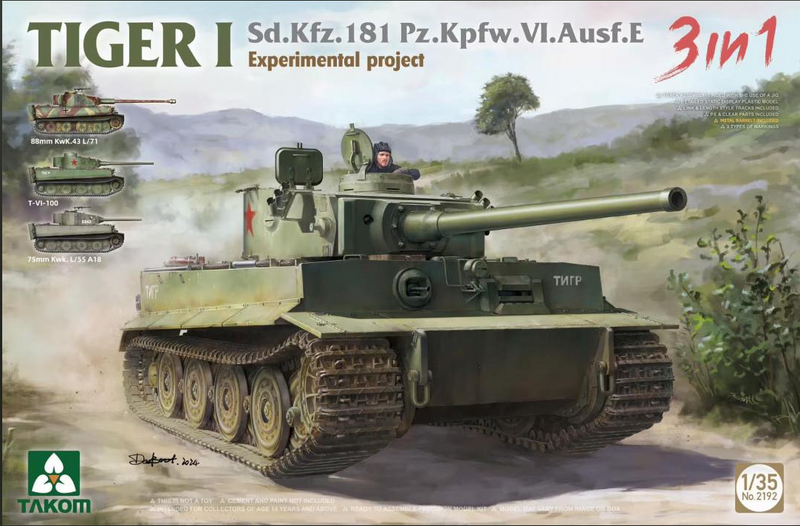 Takom 2192 1/35 Tiger I Sd.Kfz.181 Ausf.E Experimental - 3 in 1