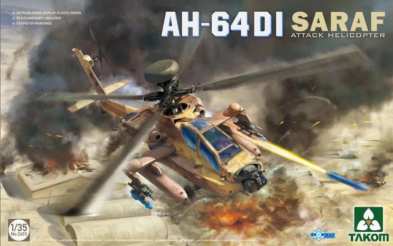 Takom 2605 1/35 AH-64DI Saraf (Apache) Attack Helicopter - ISRAELI