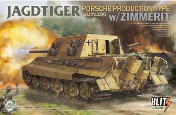 Takom Blitz 8012 1/35 Jagdtiger Sd.Kfz. 186 Porsche production type w/Zimmerit