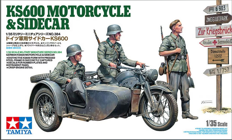 Tamiya 35384 1/35 German Zundapp Motorcycle KS600 & Sidecar