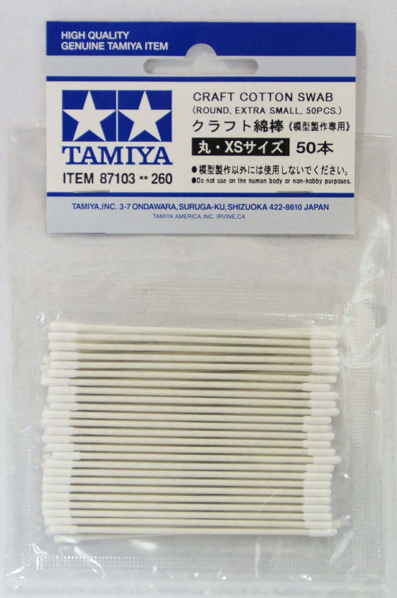 Tamiya 87103 Craft Cotton Swab, Round - Extra Small - 50 pcs.