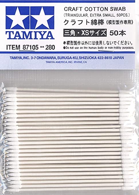 Tamiya 87105 Craft Cotton Swab, Triangular - Extra Small - 50 pcs.