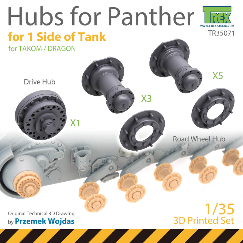 T-Rex 35071 1/35 Panther Hubs Set *for 1 side of tank (for Takom/Dragon)