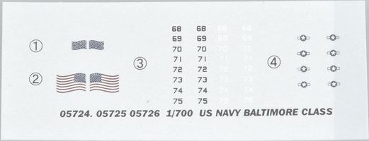 Trumpeter 05725 1/700 USS Baltimore CA68 Heavy Cruiser 1944