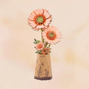 Robotime TW111 Rowood DIY Wooden Flower Bouquet (Orange Gerbera Daisy) 3D Wooden Puzzle