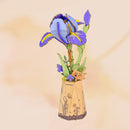 Robotime TW121 Rowood DIY Wooden Flower Bouquet (Purple Iris) 3D Wooden Puzzle