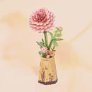Robotime TW131 Rowood DIY Wooden Flower Bouquet (Pink Dahlia) 3D Wooden Puzzle