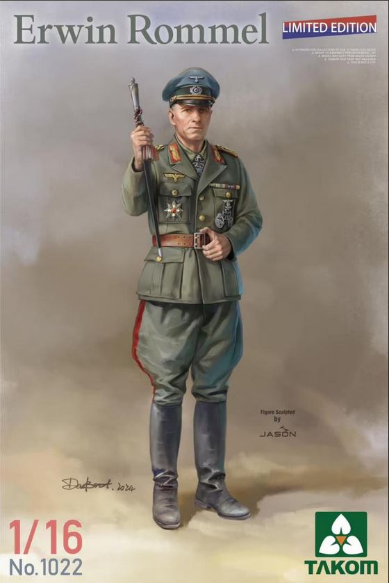 Takom 1022 1/16 Erwin Rommel plastic figure - Llimited Edition