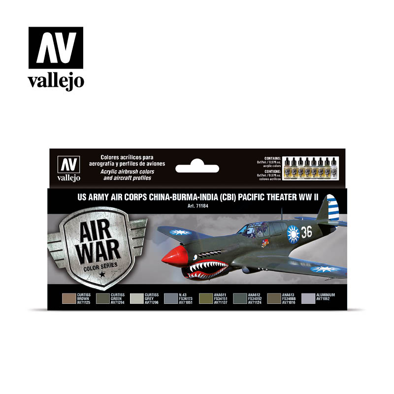 Vallejo 71.184 Air War Color: US Army Air Corps China-Burma-India (CBI) Pacific Theather WWII